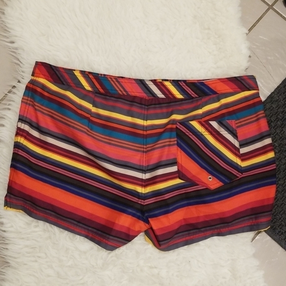 💕MR TURK (TRINA TURK)💕 Striped Chico Swim Trunks - Picture 4 of 8